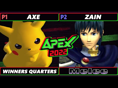 Apex 2022 Winners Quarters - Axe (Pikachu) Vs. Zain (Marth) - SSBM Melee Tournament