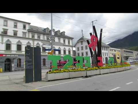 A Walk through Brig in Switzerland to Brig train station in Switzerland