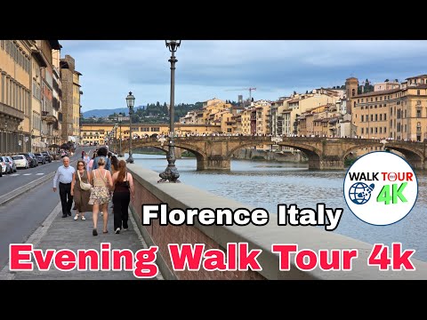 🇮🇹 Florence Italy 🇮🇹 Evening Walk Tour 4k 60 FPS UHD 2025