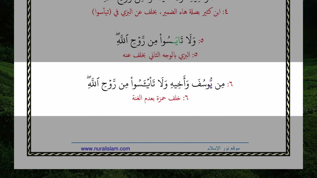 يونس R سورة يوسف الآية آية رقم 87 surah Yusuf ayah بالقراءات العشر الصغرى