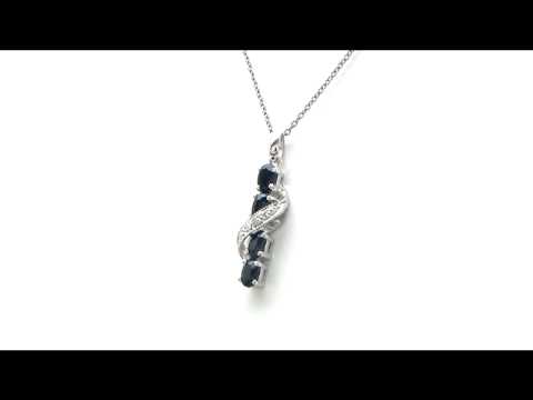 Johareez 1.41CTW Sapphire & Diamond .925 Sterling Silver Pendant