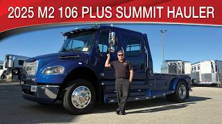 A preview image of the linked video showcasing 2025 Freightliner M2 106 Plus Summit Hauler