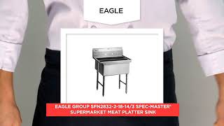 Eagle Group SFN2832-2-18-14/3 Spec-Master® Supermarket Meat Platter Sink