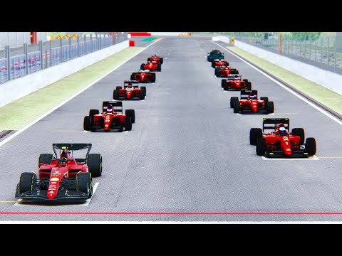 Ferrari F1 2022 F1-75 vs All 90s Ferrari F1 at Spa