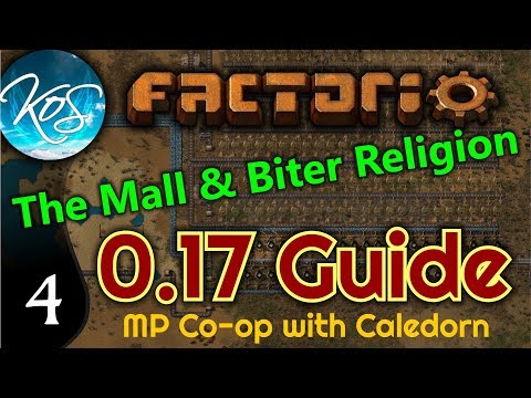 Factorio Guide 0.17 Ep 4: THE MALL & BITER RELIGION -  MP w/ Caledorn!