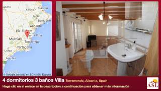 preview picture of video '4 dormitorios 3 baños Villa se Vende en Torremendo, Alicante, Spain'