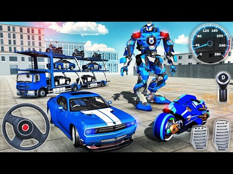US Police Robot Car Transport Truck Simulator - Police Plane Transporter Driver || Android Gameplay