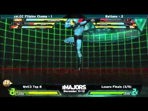 Northwest Majors MvC3 Top 8 - col.CC Filipino Champ vs Rattana - Losers Finals