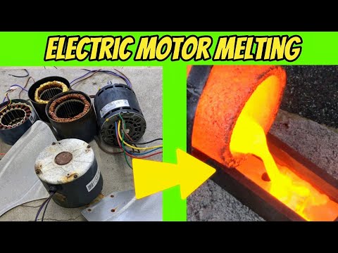8 Lbs Copper Massive Motor Melt Down -Quintuple Motor Melt -Scrapyard -ASMR Metal Melting