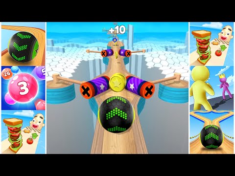 Sandwich Runner, Going Balls, Marble Run 3D, Giant Rush All Level Gameplay Android,iOS