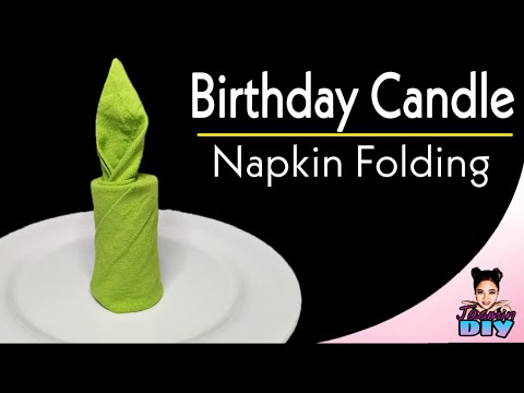 Birthday Candle Napkin Fold Tutorial #7
