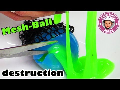 SQUISHY MESH BALL ZERSCHNEIDEN | Experiment Glibber Oder Schleim? | Kinderkanal | CuteBabyMiley