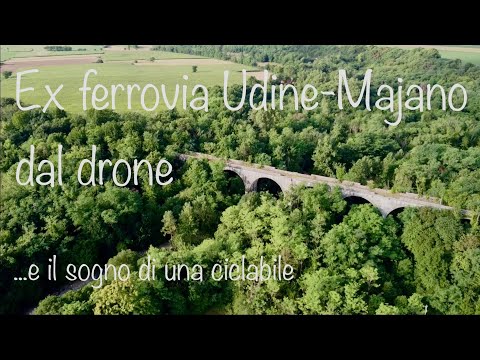 Ex ferrovia Udine-Majano dal drone: il sogno di una ciclabile tra Udine e le colline moreniche