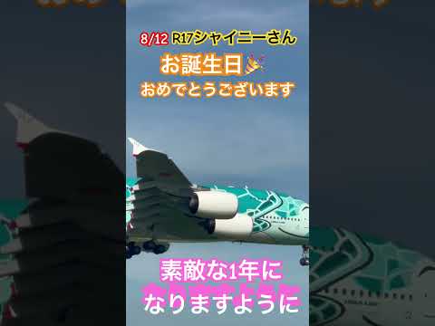 8/12R17シャイニーさんお誕生日おめでとうございます🎉#shorts #成田空港 #フライングホヌ #お誕生日 #カイくん #loveflightjack#カイくん