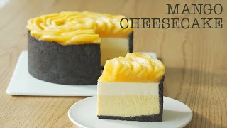 단무지 김밥 아닙니다. 망고케이크 입니다. 😭/(No bake) Full of mango! Mango Cheesecake.