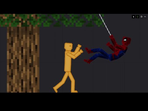Spiderman vs Gold Human in People Playground
