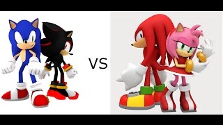Sonic and Shadow VS Knuckles and Amy