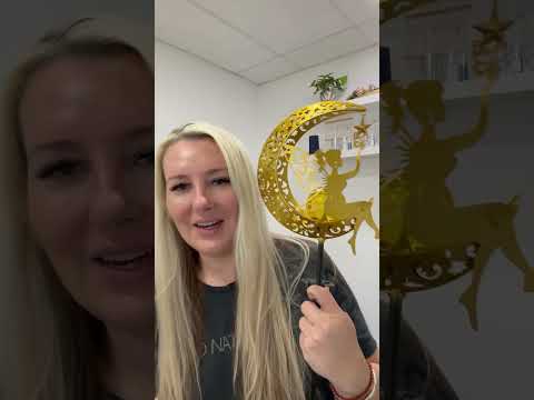 Video thumbnail for Solar Garden Statues Outdoor Decor, Fairy Moon Figurine Light Stake, Housewarmin...