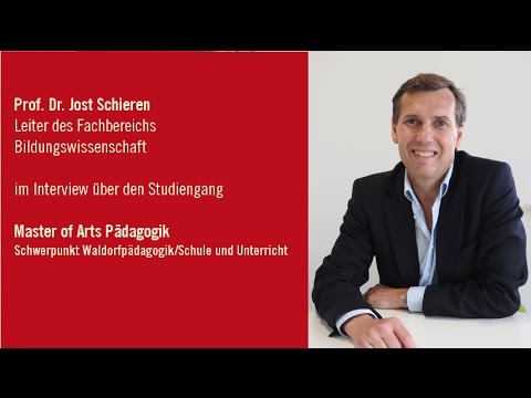 Prof. Dr. Jost Schieren informiert über den Studiengang Master Waldorfpädagogik