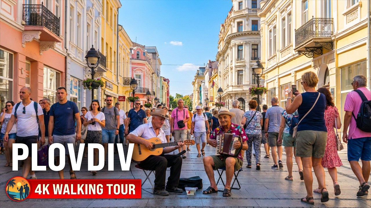 Europe's Oldest City: Plovdiv Old Town, Bulgaria Walking Tour 4K 60 HDR