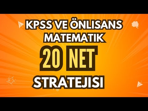 Kpss matematik 20 net stratejisi | önlisans matematik