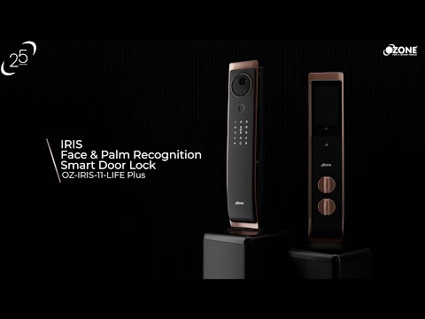 Ozone 3D Facial and Palm Recognition Smart Door Lock for Wooden & Metal Doors, 6-Way Access, Face Recognition, Palm Recognition, Mobile App, Fingerprint, Password, RFID Card, 45-120 mm Door Thickness, Free Installation, 3 Years Warranty (Rose Gold)