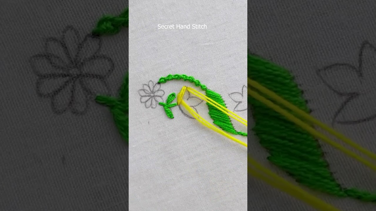 simple easy hand embroidery flower  border design #embroidery #art #flowers #flowers #shorts