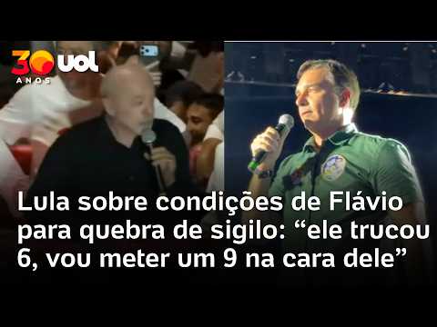 Lula diz que Flávio ‘trucou’ e volta a cobrar que adversário quebre sigilo