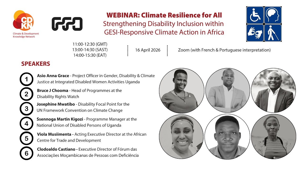 Climate Resilience for All: Strengthening Disability-Inclusive Climate Action in Africa (webinar)