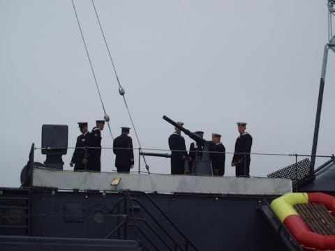 Niszczyciel ORP "Błyskawica" - salwy armatnie 29-06-2014