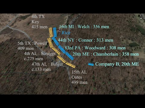 Little Round Top Battle | Gettysburg | Mapping History | July 2, 1863  | Joshua Lawrence Chamberlain