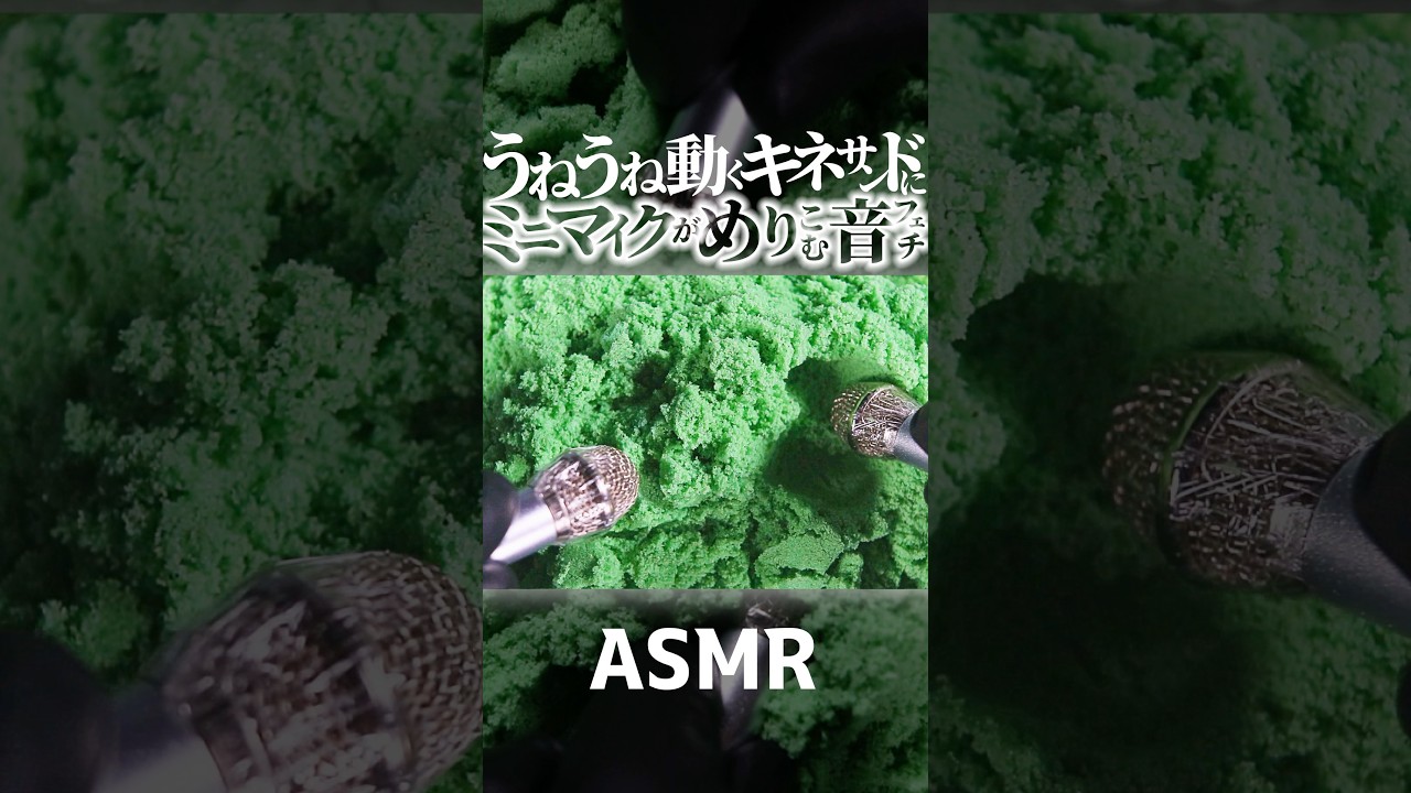 【ASMR】キネサイドをミニマイクで掻き混ぜる気持ちイイ音🎤うねうね動く抹茶アイスにも似た砂を自家製マイクでグリグリする音フェチ🥰さざ波みたいな音の🌊1分で寝落ちする高音圧😴睡眠導入😪 #shorts