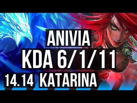 ANIVIA vs KATARINA (MID) | Rank 1 Anivia, 6/1/11, 1300+ games | BR Grandmaster | 14.14