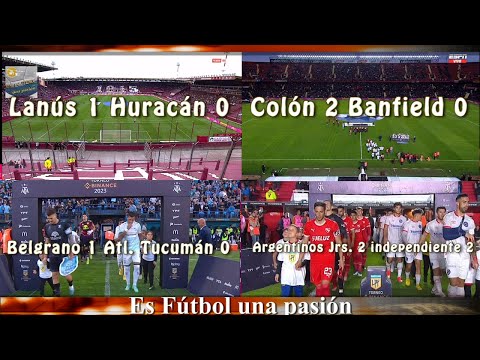 Lanús 1 Huracán 0, Colón 2 Banfield 0, Belgrano 1 Atl. Tucumán 0 y Argentinos Jrs. 2 Independiente 2