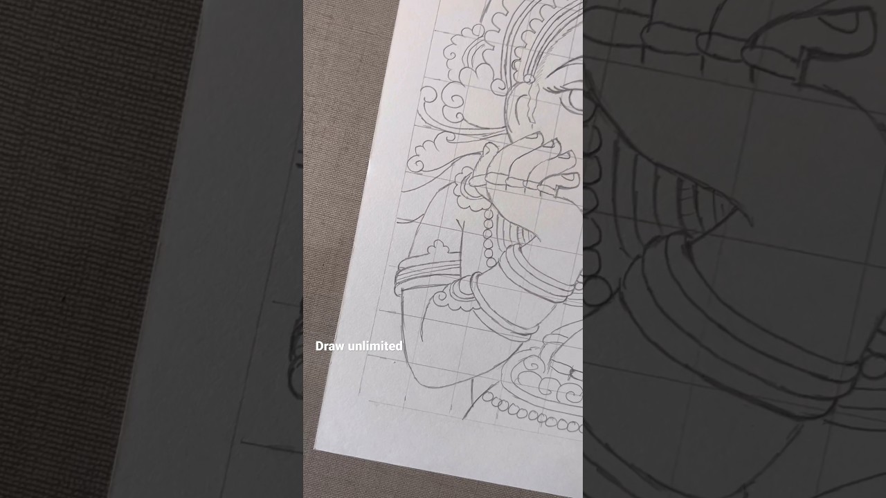 Shree Krishna mural painting |outline video| #shorts #drawing #youtubeshorts #video #viral #krishna
