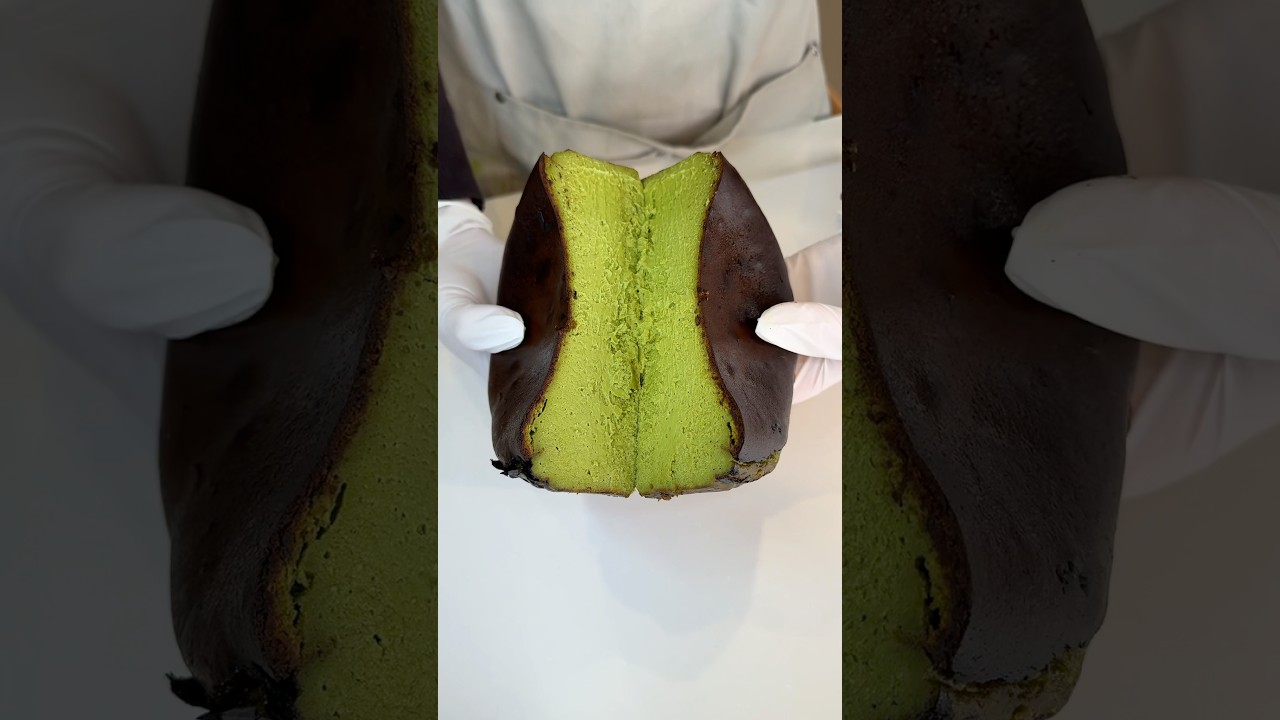 とろとろの濃厚抹茶バスクチーズケーキ！#大阪グルメ#Japanesefood