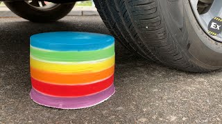 Experiment Car vs Rainbow Cake,  Coca Cola, Fanta | Crushing Crunchy & Soft Things by Car | Test Ex
