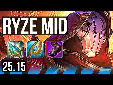 RYZE vs YONE (MID) | 11 solo kills, 18/4/9, 42k DMG | KR Diamond | 25.15