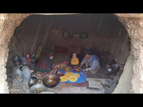 A Hard Rainy Day with Cave Family⛈️ | The Secret of Amazing Local "bread and meat"