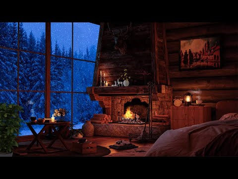 Accogliente atmosfera invernale per la lettura con suoni di caminetto, nevicata e bufera di neve