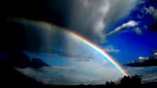 preview picture of video 'Evening Rainbow Over Cottage In Scone Perth Perthshire Scotland'