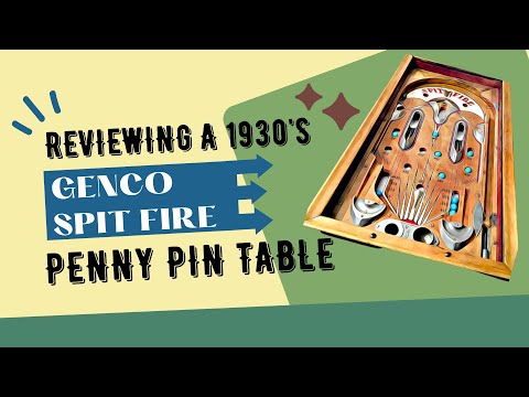 1930’s Genco Spitfire Pin Table Pinball Slot Machine Old Penny Arcade Game