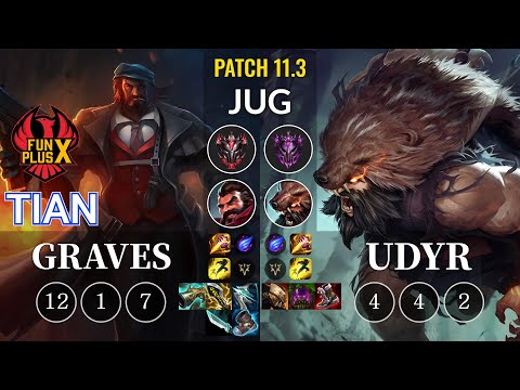 FPX Tian Graves vs Udyr Jungle - KR Patch 11.3
