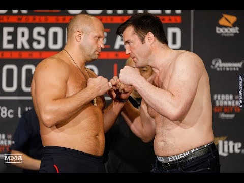 Fedor Emelianenko vs. Chael Sonnen Bellator 208 Weigh-In Staredown - MMA Fighting