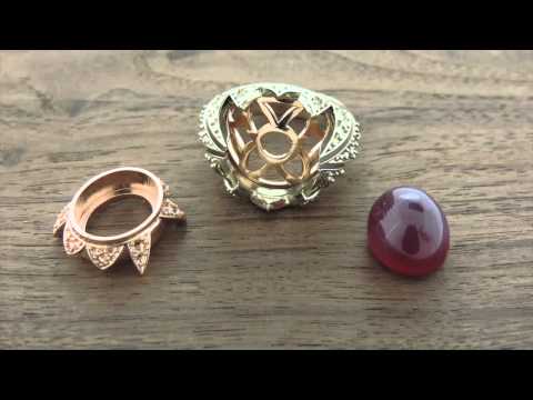 Custom Jewelry - White and Rose Gold Ruby Ring
