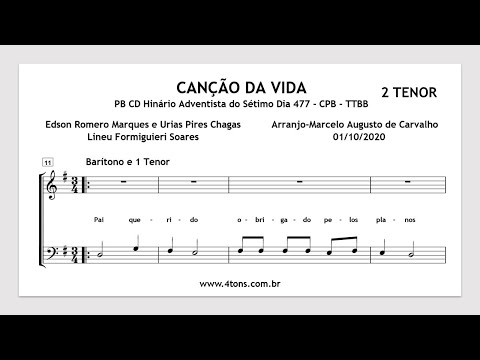 TTBB 0353 2T CANÇÃO DA VIDA 2 TENOR MIDI