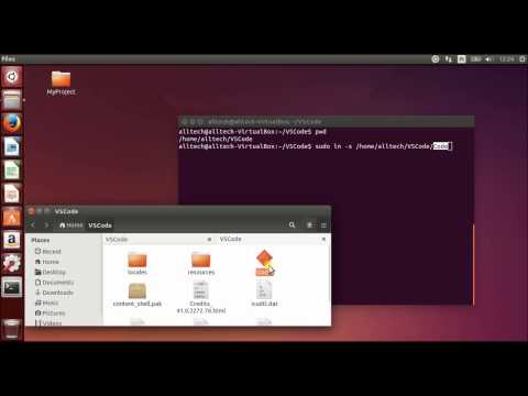 ubuntu create symbolic link to visual studio code executable