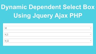 Dynamic Dependent Select Box Using PHP OOP Ajax
