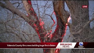 Firefighters battle flames in Belen