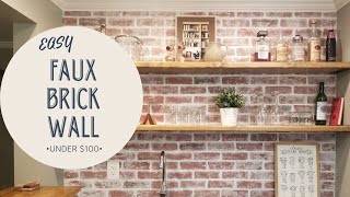 EASY DIY FAUX BRICK WALL *And How To Hide The Seam*
